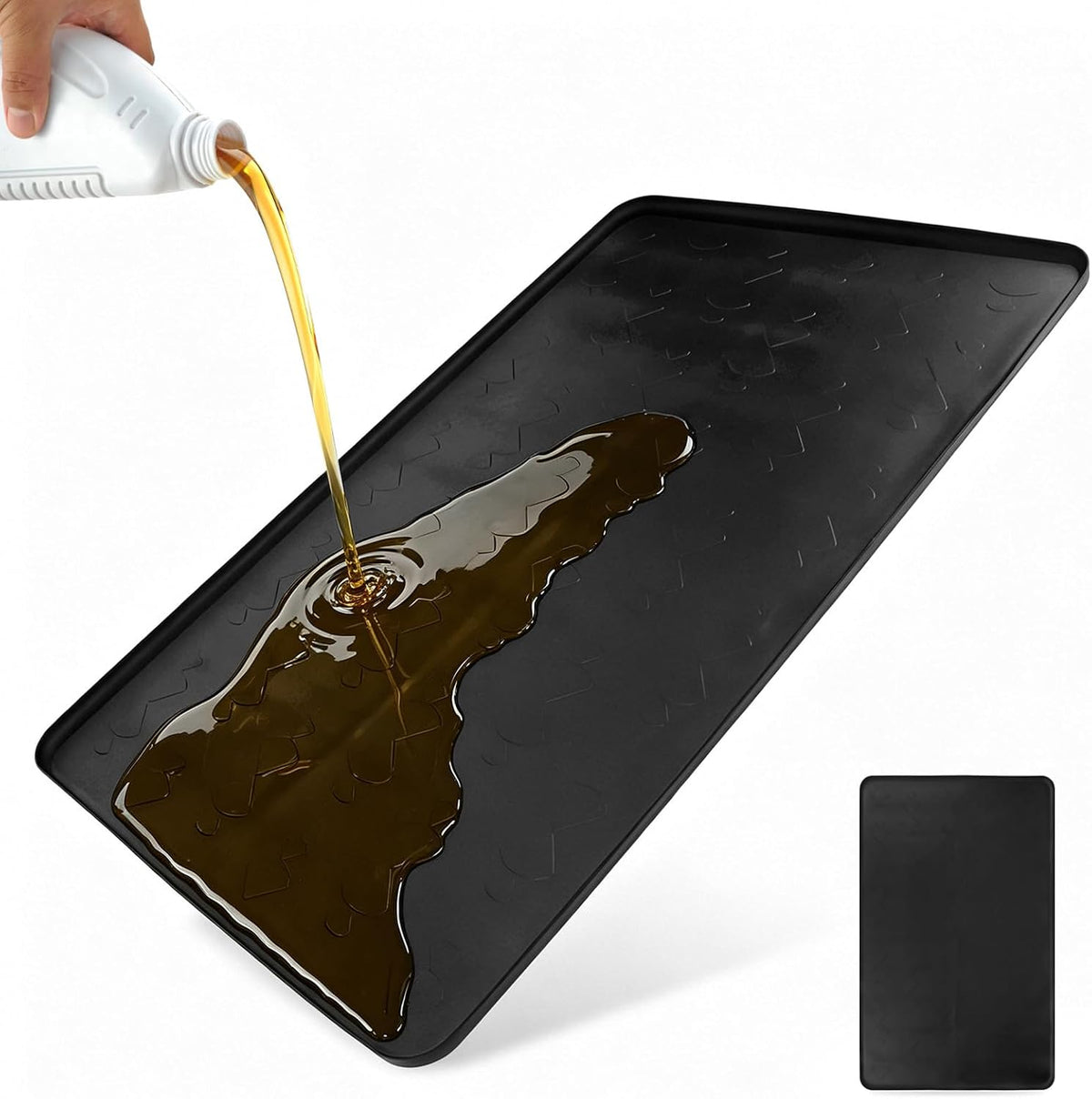 Silicone Oil Drip Pan for under Car, 34" X 22" Heavy-Duty Oil Spill Mat