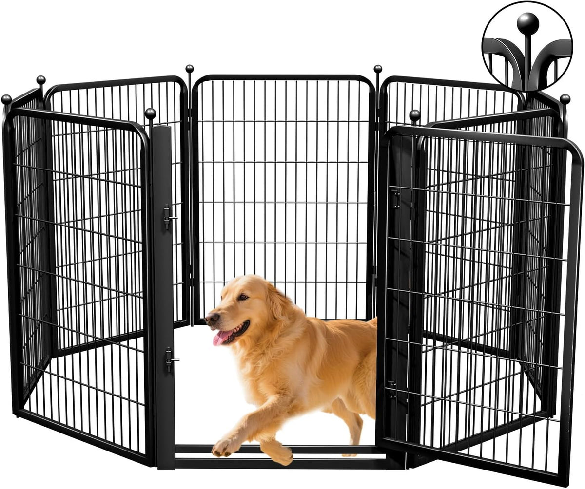 Dog Playpens with Low Threshold Gate, 40 Inch 8 Panels Heavy Duty Outdoor Dog Play Pen, RV Camping Yard Indoor Puppy Playpen Portable Pet Pen Fence for Large/Medium/Small Dogs