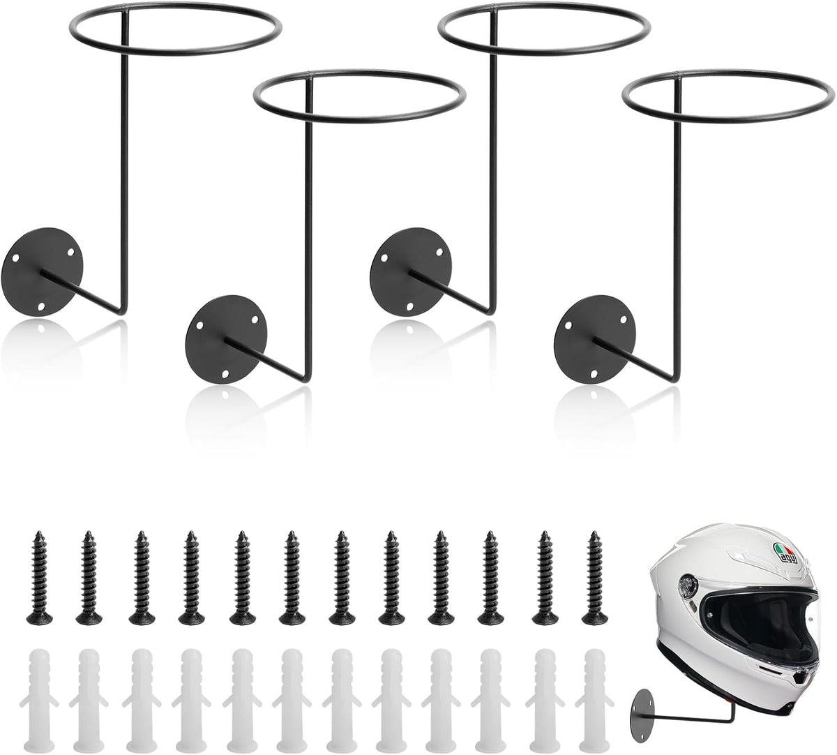 4 Pack Helmet Holder Wall Mount,Motorcycle Helmet Holder,