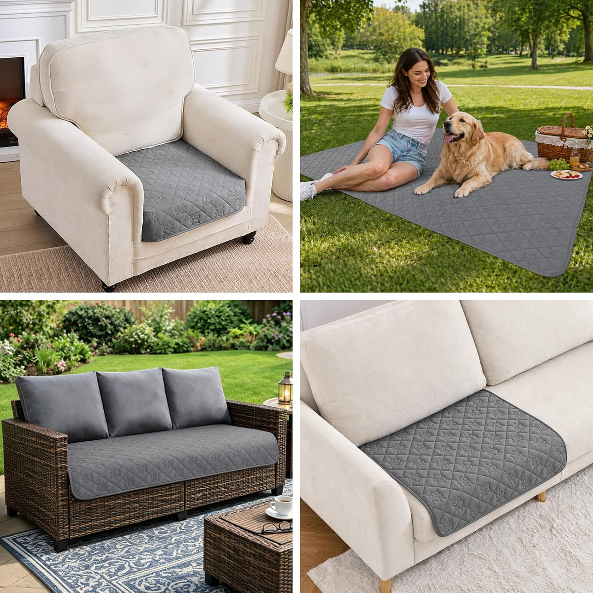 PAWFINITY Waterproof Bed Cover for Dogs, Pet Blanket for Mattress Washable