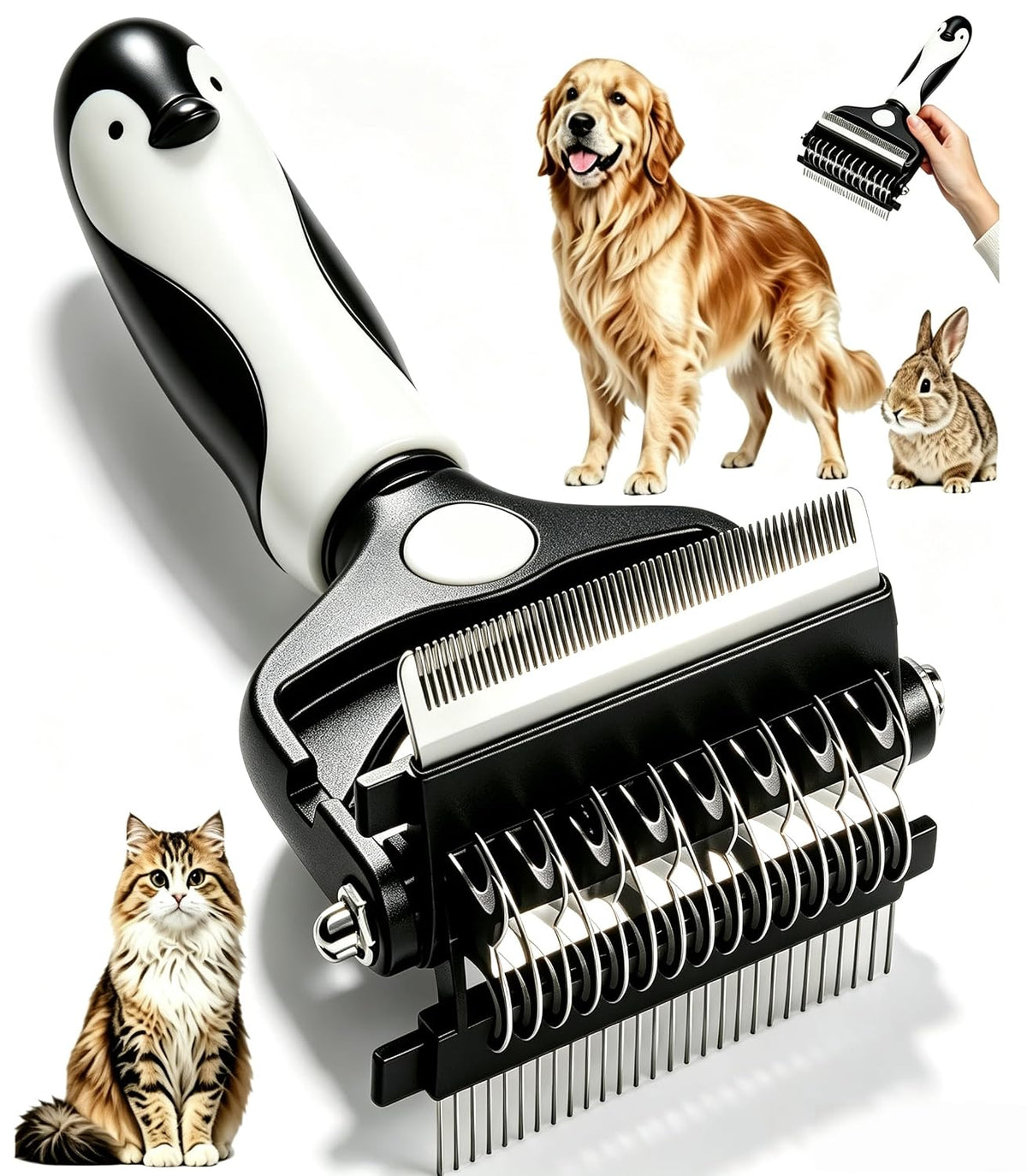 Dog Brush for Shedding, 3 in 1 Cats Grooming Tool for Long & Short Hair Pet