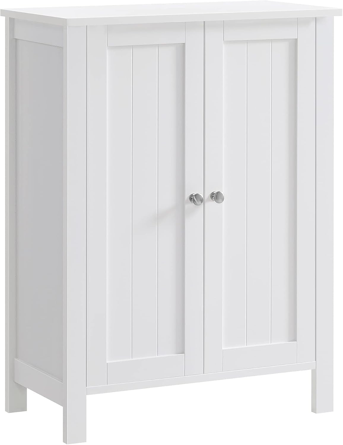 VASAGLE Bathroom Floor Storage Cabinet, Adjustable Shelves, Cloud White
