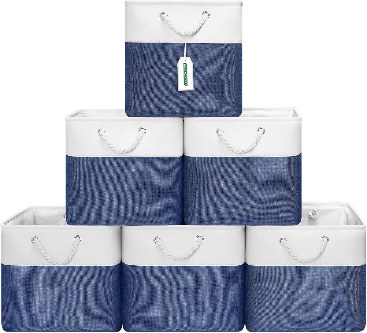 ECDYQXVU 13X13X13 Inch Storage Cube Bins Foldable Organizer Baskets 6 Pack