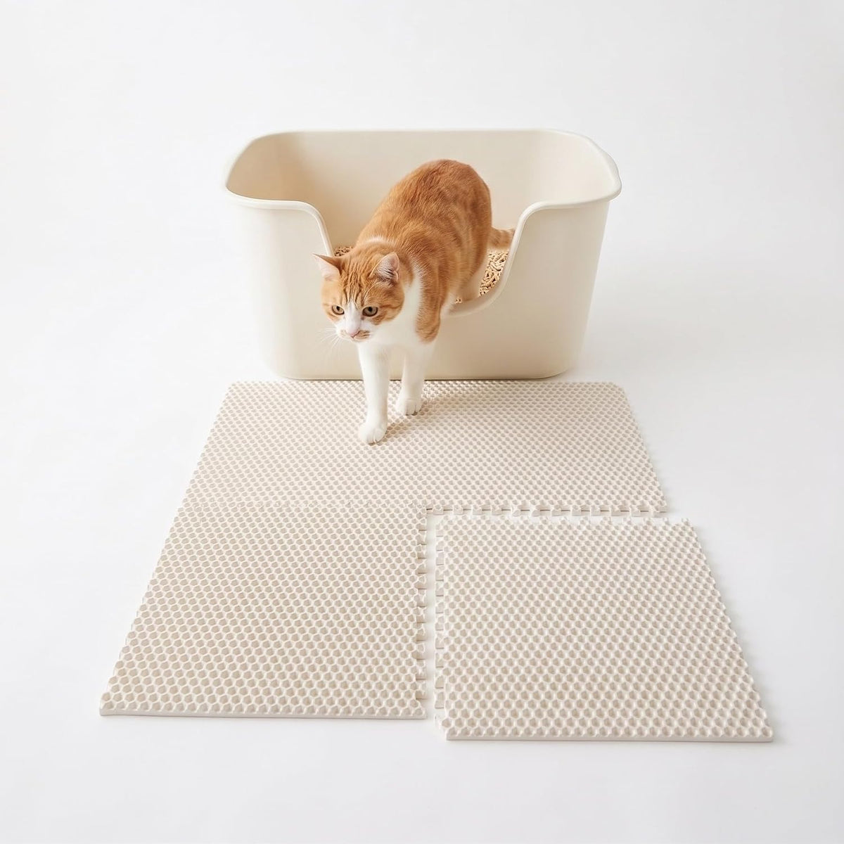 Littergrid Cat Litter Mat 25.2" X 25.2" 4-Pack, Cut to Size Honeycomb