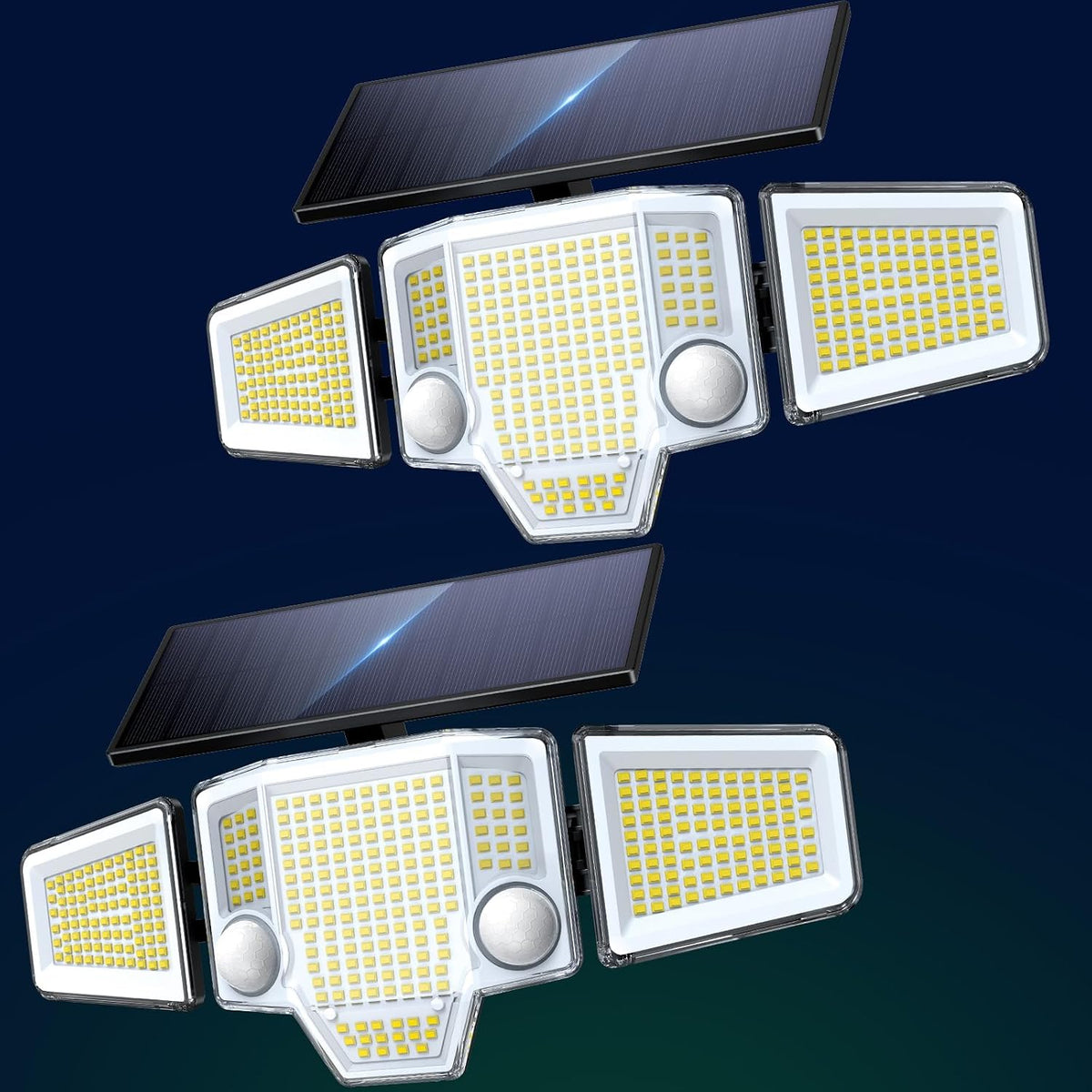 Solar Flood Lights,4000Lm Dual Motion Sensor Outdoor Lights, 2 Pack