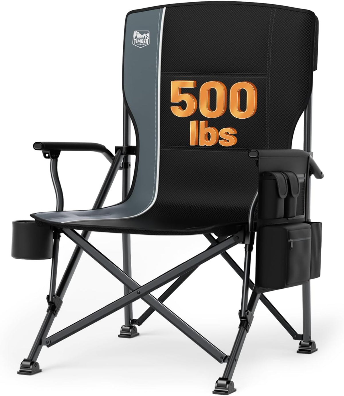 TIMBER RIDGE Oversized Folding Camping Chair High Back 500Lbs