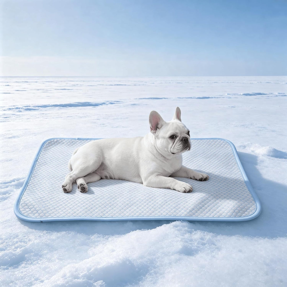 Petfelix Frostpro Dog Cooling Mat, Scratch Resistant Stain Resistant QMAX>0.5 Dog Cooling Pad for Small to Medium Dogs, Self Cooling Mat for Dogs, No Water or Electricity Needed, Blue, Medium, 26"X20"