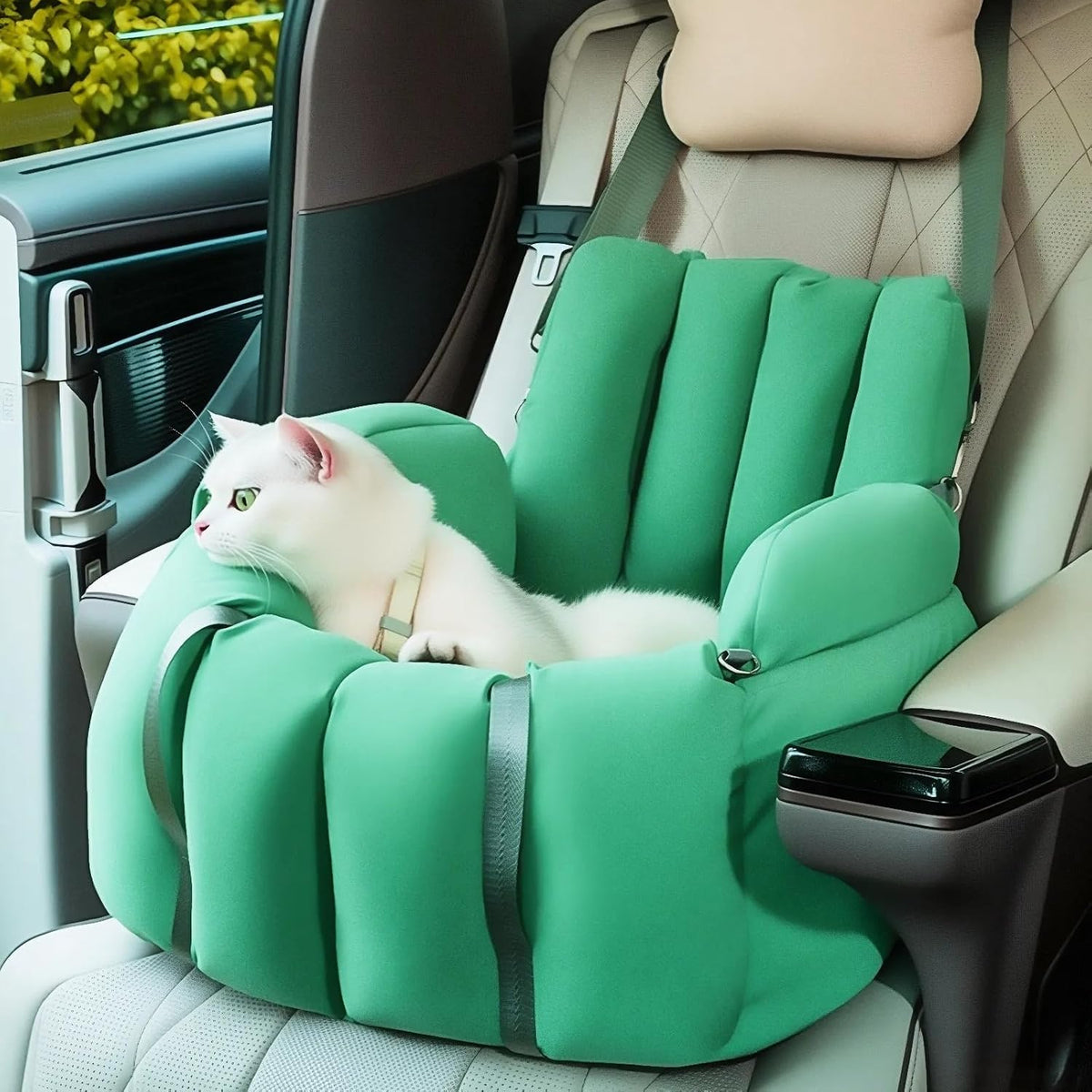 Convertible Pet Car Seat and Carrier, Cat Carrier Pouch, Portable Travel Bed for Cats and Small Dogs,Dog Car Seat,Winter Warm Cat Carrier Backpack,