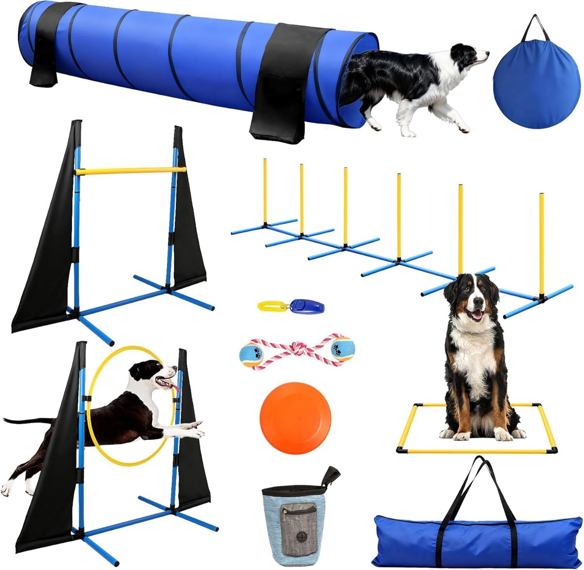 POPMOON Dog Agility Equipment, Dog Agility Course Backyard Set (11-Piece)