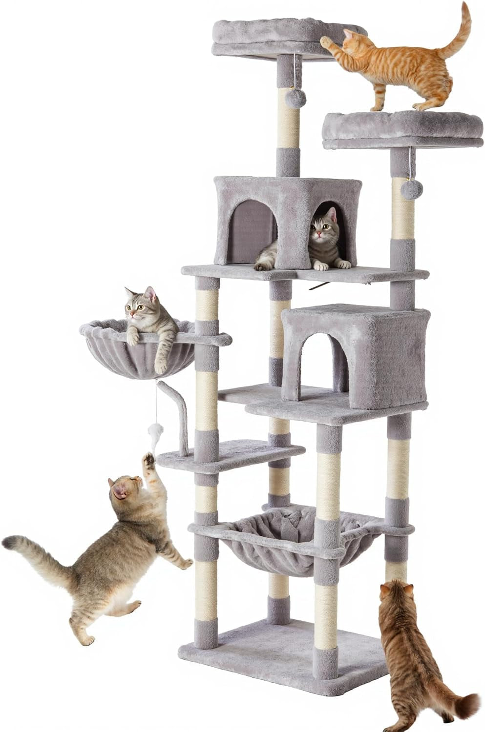 71 Inch Large Cat Tree Tower with Sisal Scratching Post