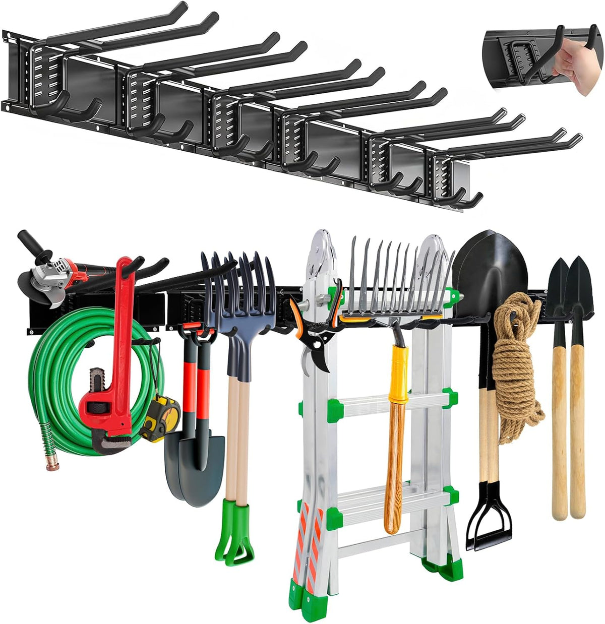 48" Garage Tool Organizer Wall Mount,Heavy Duty Adjustable Hooks