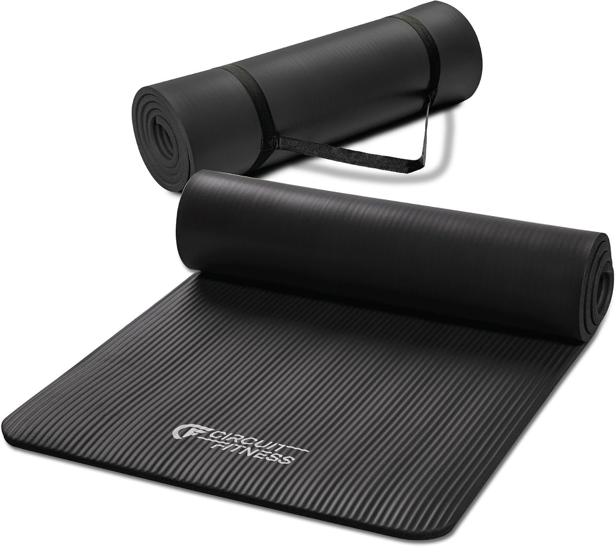 Circuit Fitness by Marcy Non-Slip Multi-Purpose Exercise Yoga Mats with Carrying Strap Multi-Thickness, Multi-Color Options