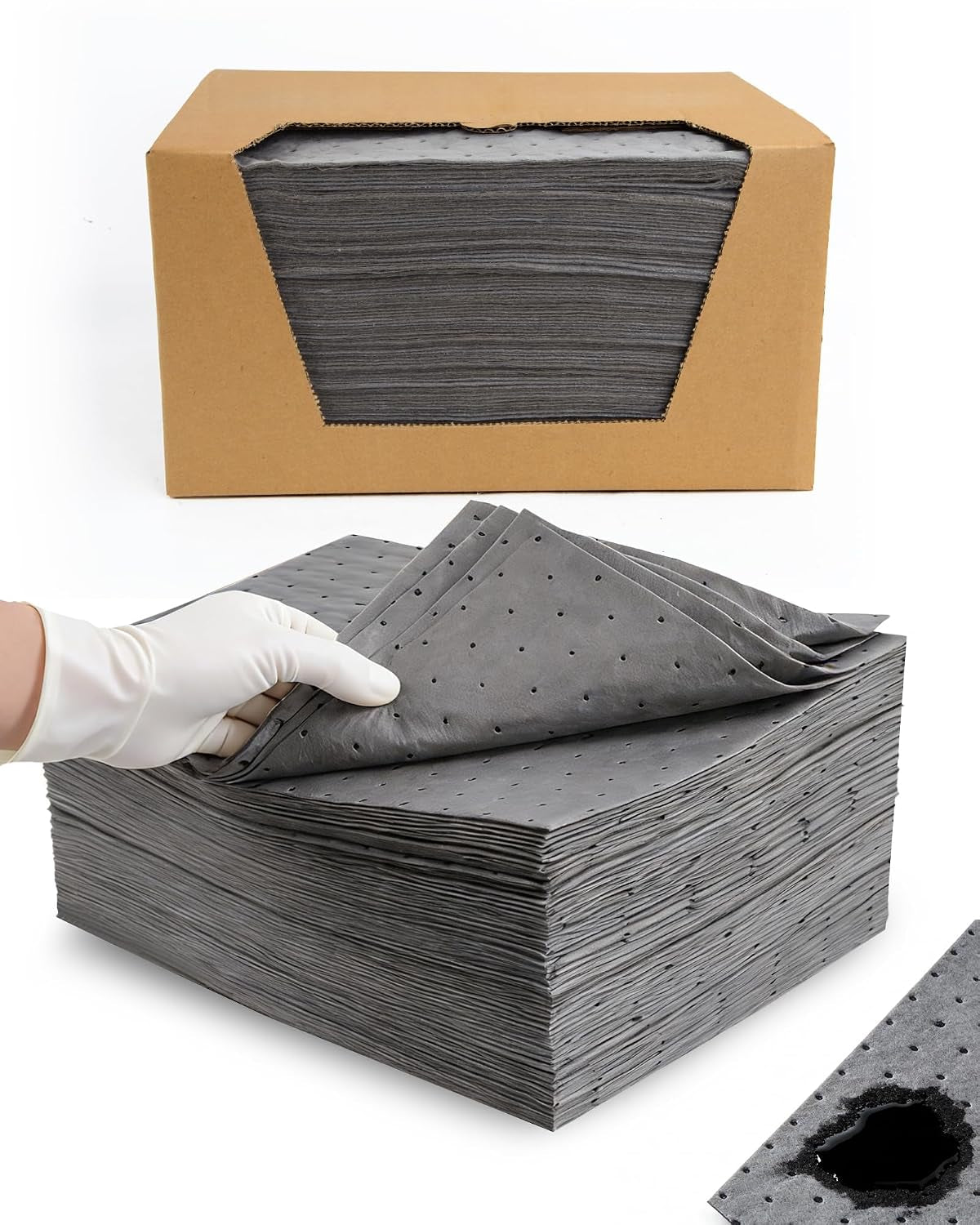 9.8"X13" Oil Absorbent Pads 100 Pack | Heavy & Fast Absorb