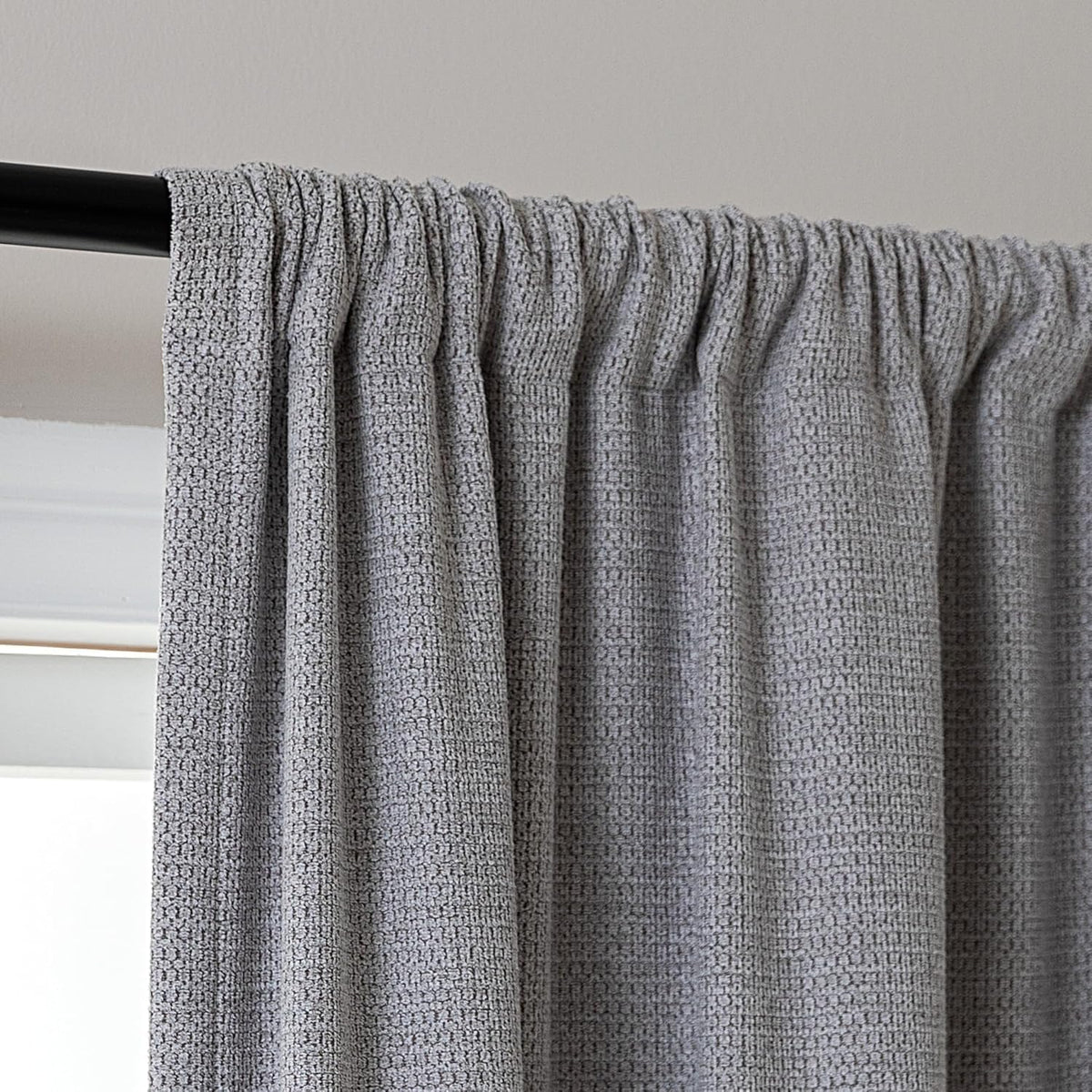 SLEEP ZONE Magnetic Closure Blackout Curtains for Bedroom and Living Room, Thermal Insulated Drapes for Room Darkening Noise Reduction with Rod Pocket, 2 Panels(52" × 84", Medium Gray)