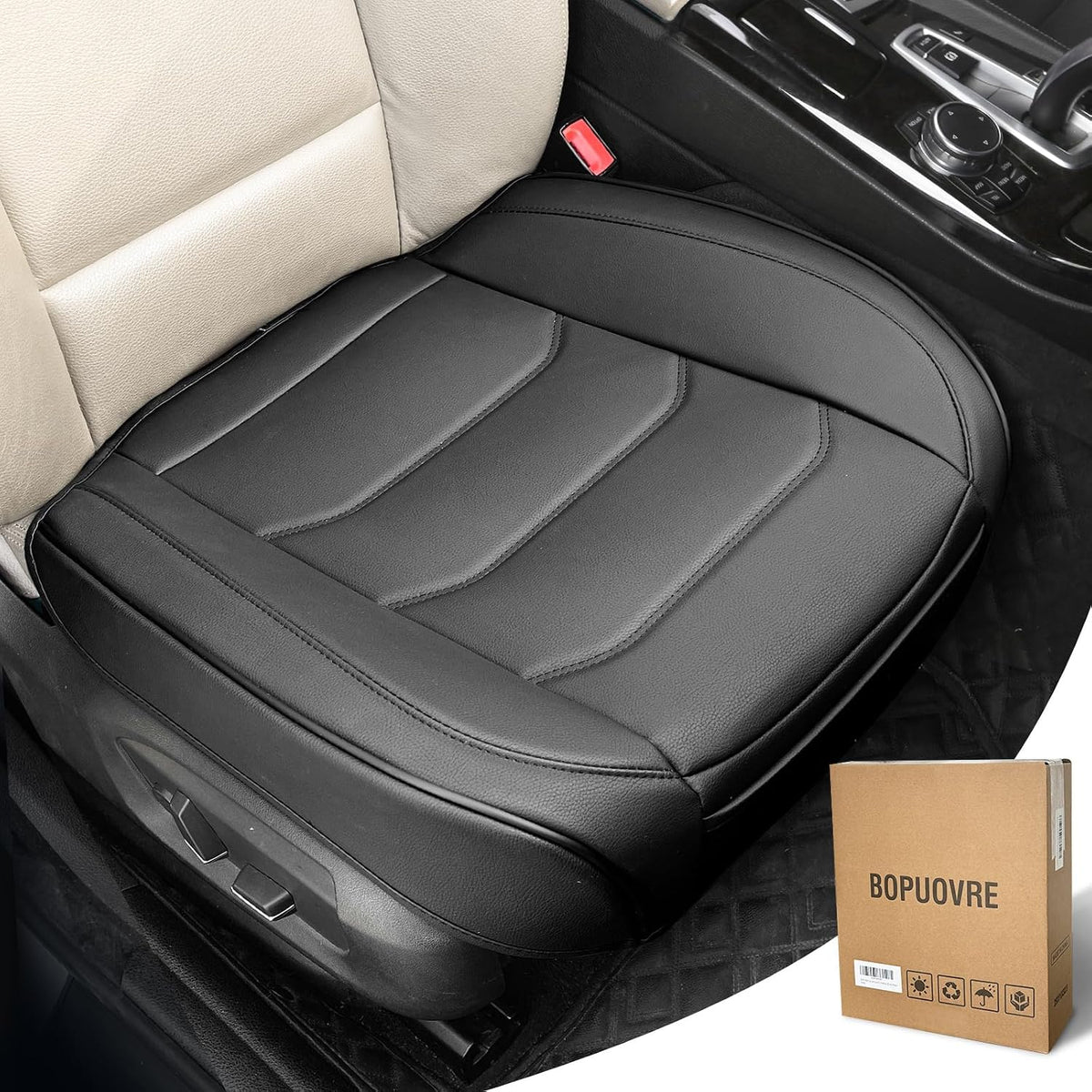 BOPUOVRE Car Seat Cover for Luxury & Comfort PU Leather