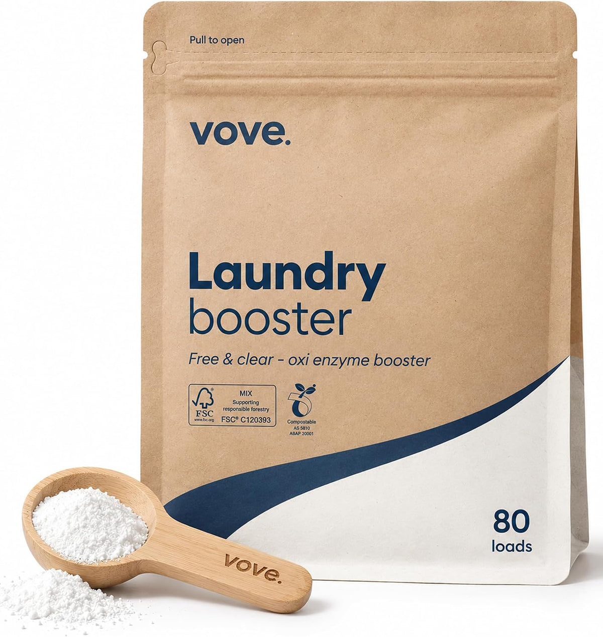Vove Bio Enzyme Laundry Booster 80 Loads, Oxygen Stain Remover Powder