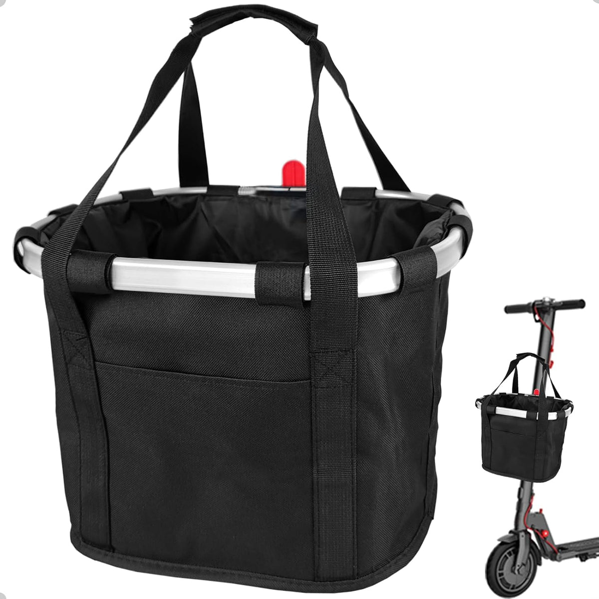 Removable Knee Scooter Basket Accessory with Handle, Upgrade Quick Release Cloth Electric Scooter Basket Front, Fits Most Knee Scooter Walker Models and Scooter