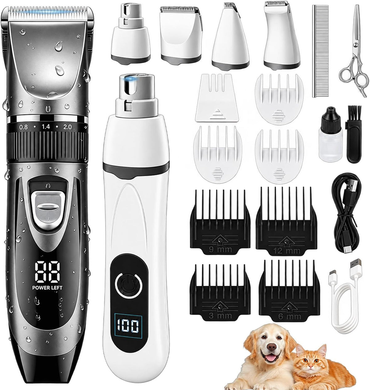 Dog Grooming Kit, Dog Clippers for Grooming Heavy Thick Coats