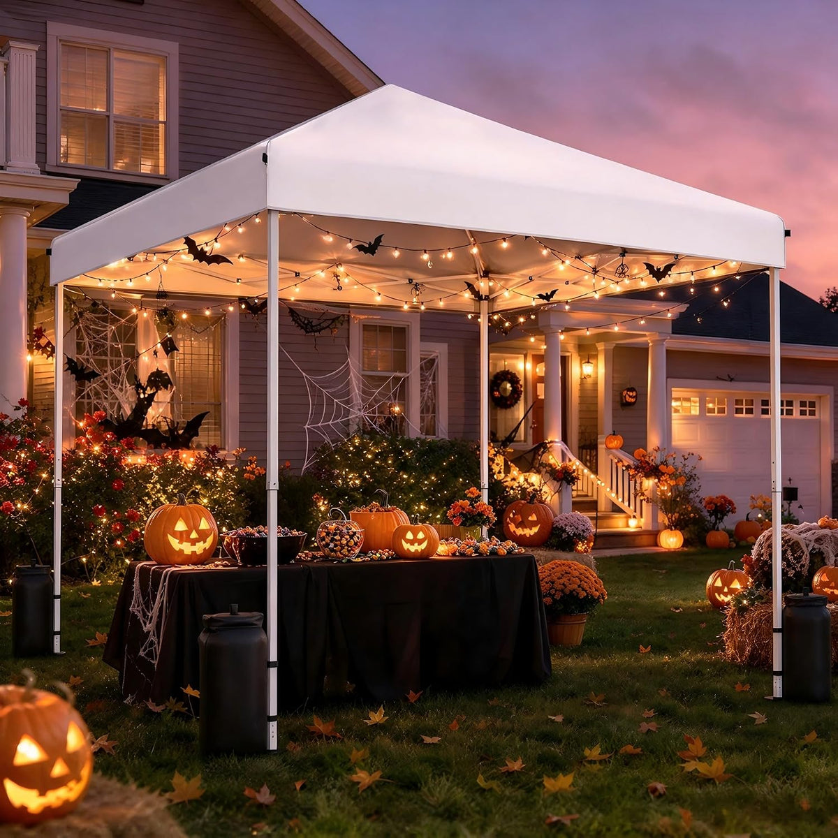 10X10 Pop up Canopy Tent with Sidewall, Commercial, White
