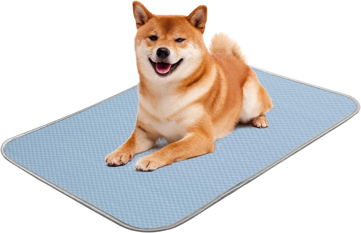 Buvlnee Summer Dog Cooling Mat, Washable Ice Silk Self Cool Pad for Small Medium Large Dogs and Cats, 24X18In Pet Sleeping Pad for Crate, Bed, Indoor & Outdoor Floor, Car Seats