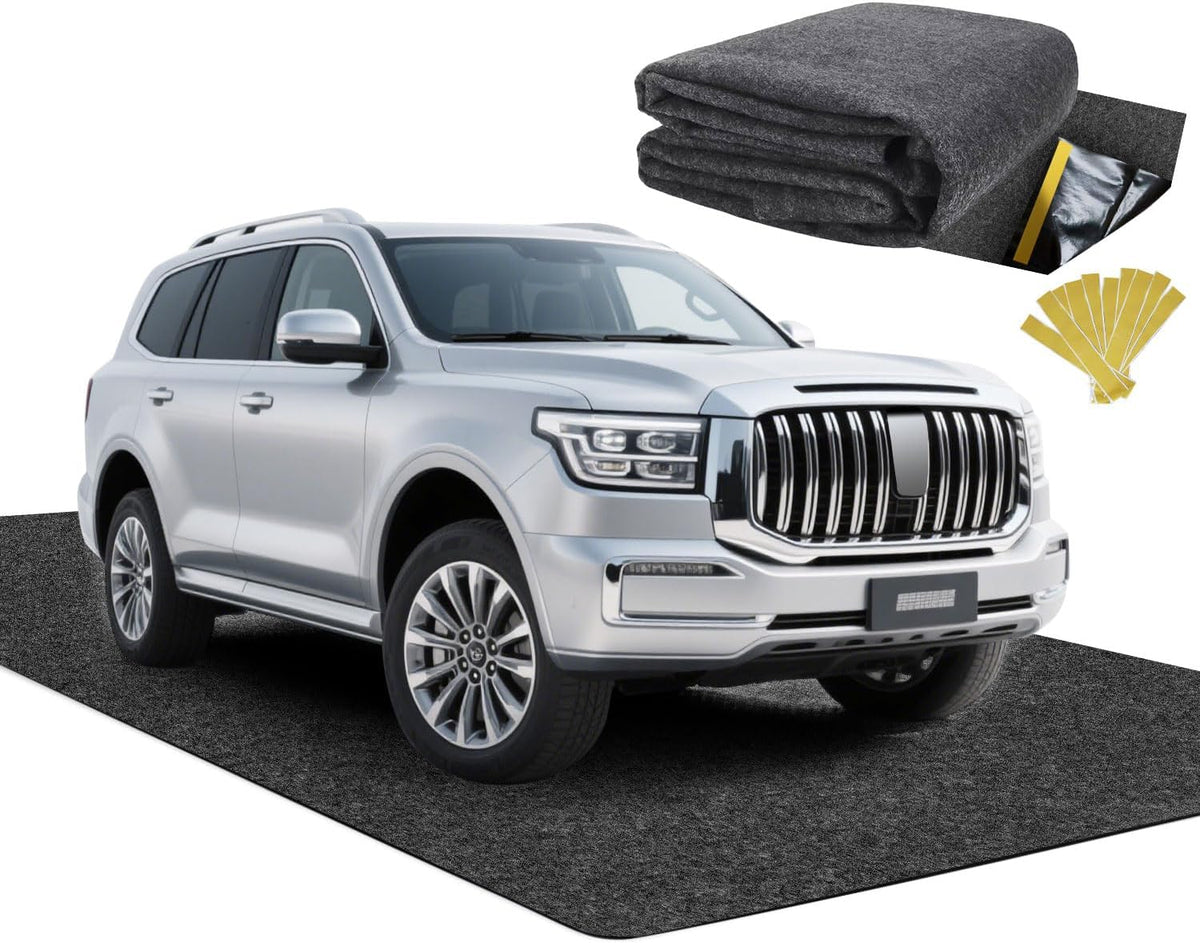 17'X7.45" Heavy Duty Garage Floor Mat with Adhesive Backing - Garage Floor Mats for under Car, Garage Rugs and Mats,Oil & Waterproof Non-Slip Protective Flooring for under Cars