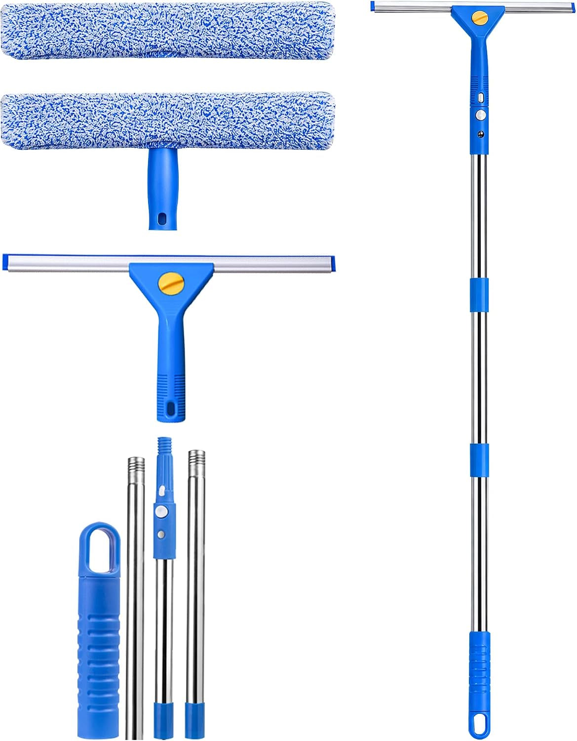 51'' Window Squeegee, 2 in 1 Outdoor Window Cleaning Tools