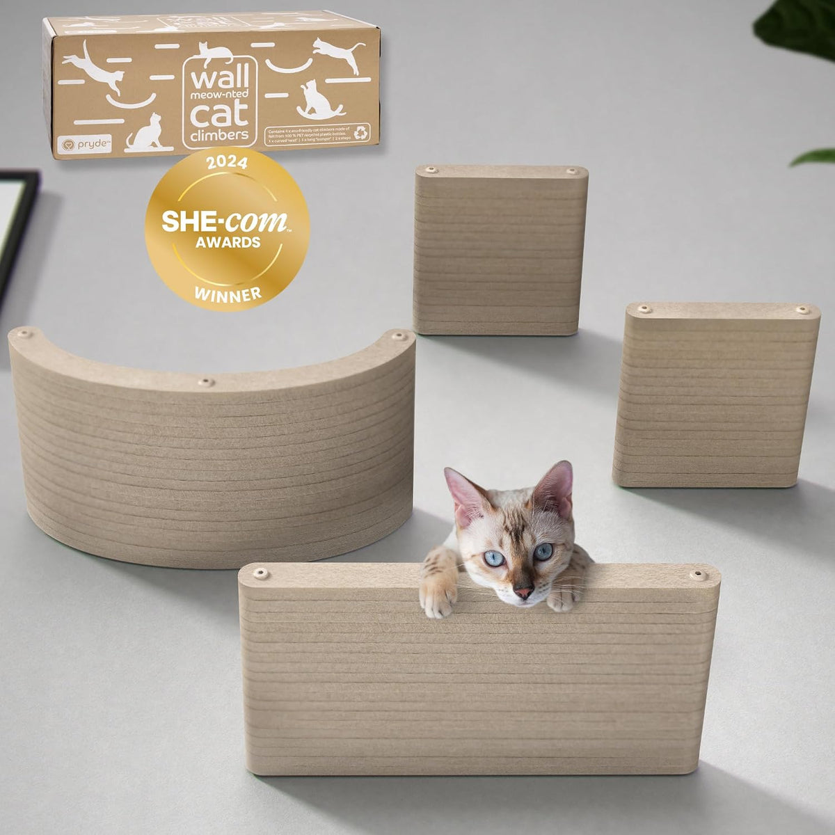 Cat Wall Shelves Set - Indoor & Outdoor by Pryde Pets