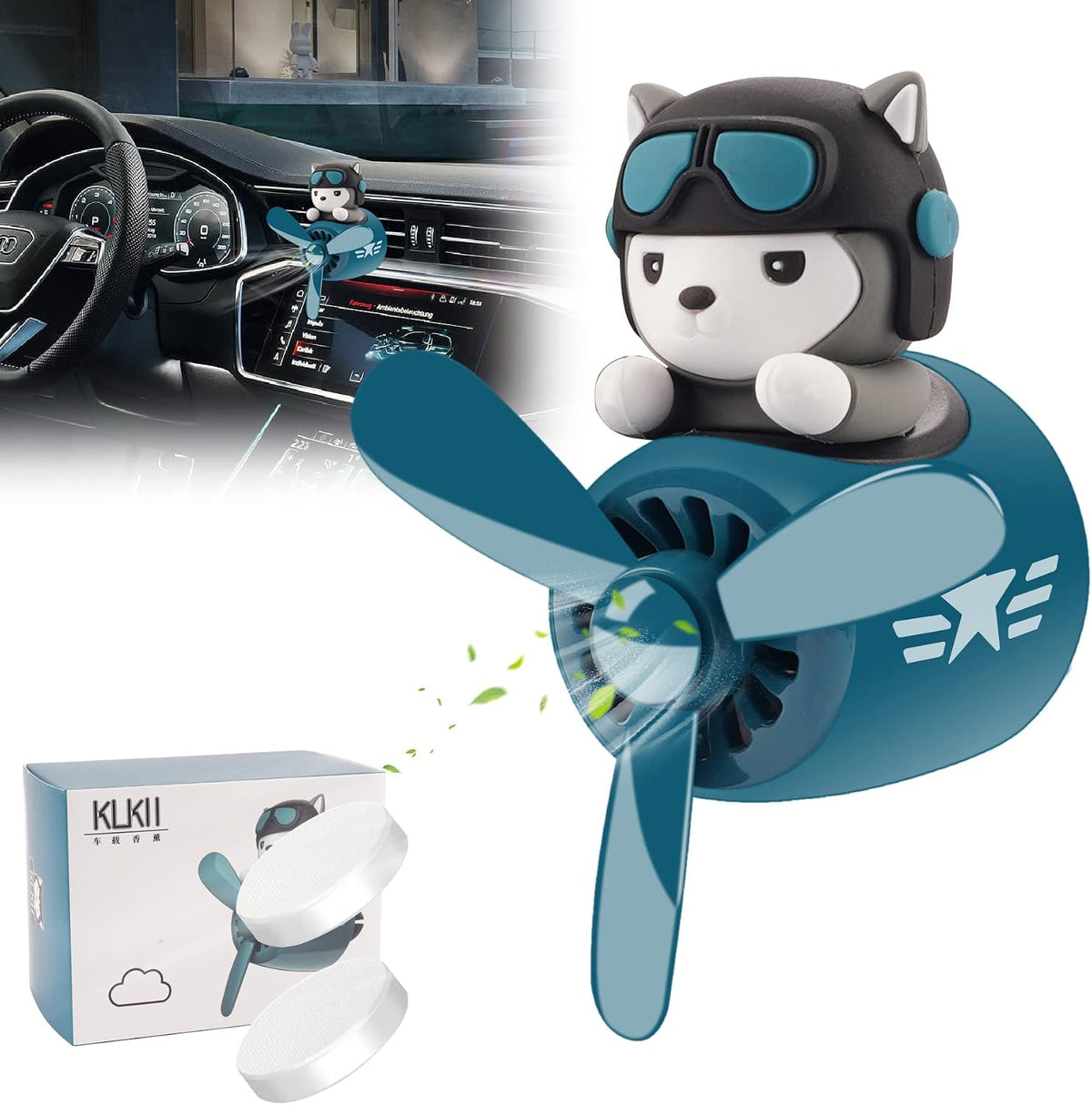 Car Air Fresheners Cartoon Pilot Automotive Air Outlet Propeller Cute Car Diffuser Creative Car Perfume Decoration for Car Vent Clips Car Vent Clip Air Freshener Accessories for Women Men