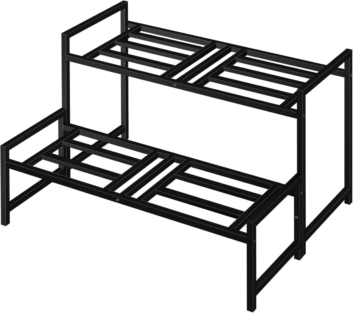 Plant Stand Indoor Outdoor, 2-Tier Stackable Wrought Iron Plant Stands
