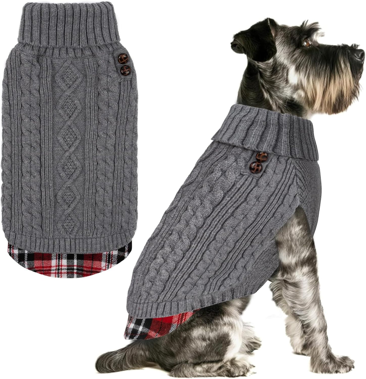 KYEESE Dog Sweater for Small Dogs Turtleneck Thick Knit Pullover