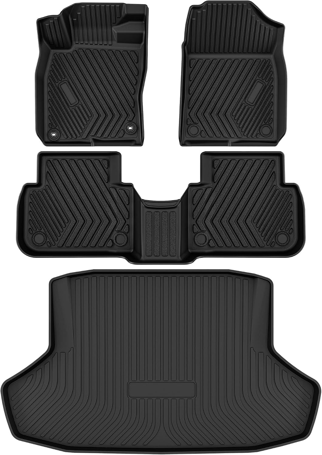 AUTOSAVER88 Floor Mats and Cargo Liner Fit for Honda Civic Sedan 2026-2022 (Non Hatchback), All Weather TPE Car Mats Guard Odorless Anti-Slip Floor Liners Trunk Mat Full Set Accessories, Black