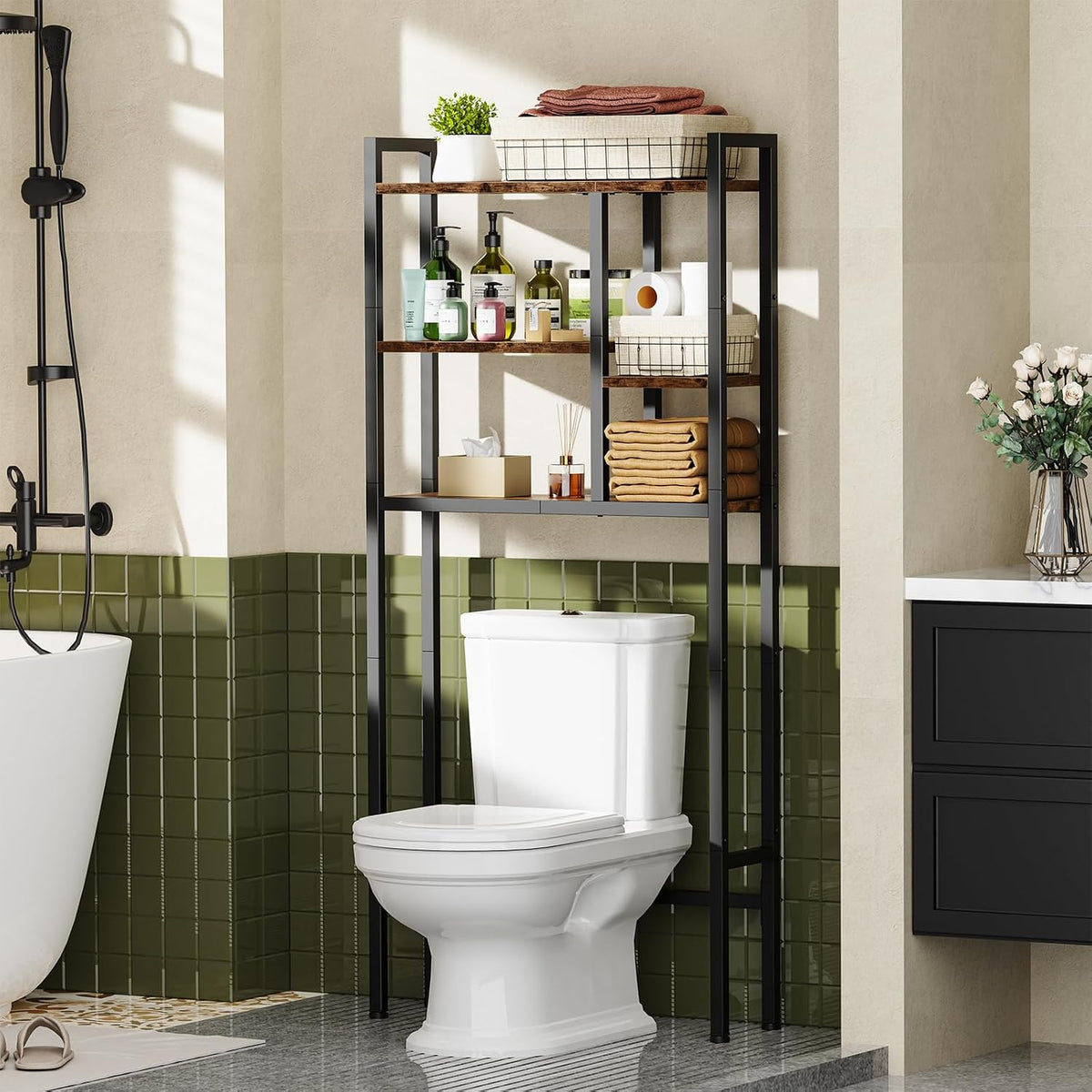 Over-The-Toilet Storage Rack, 3-Tier Bathroom Shelves over Toilet