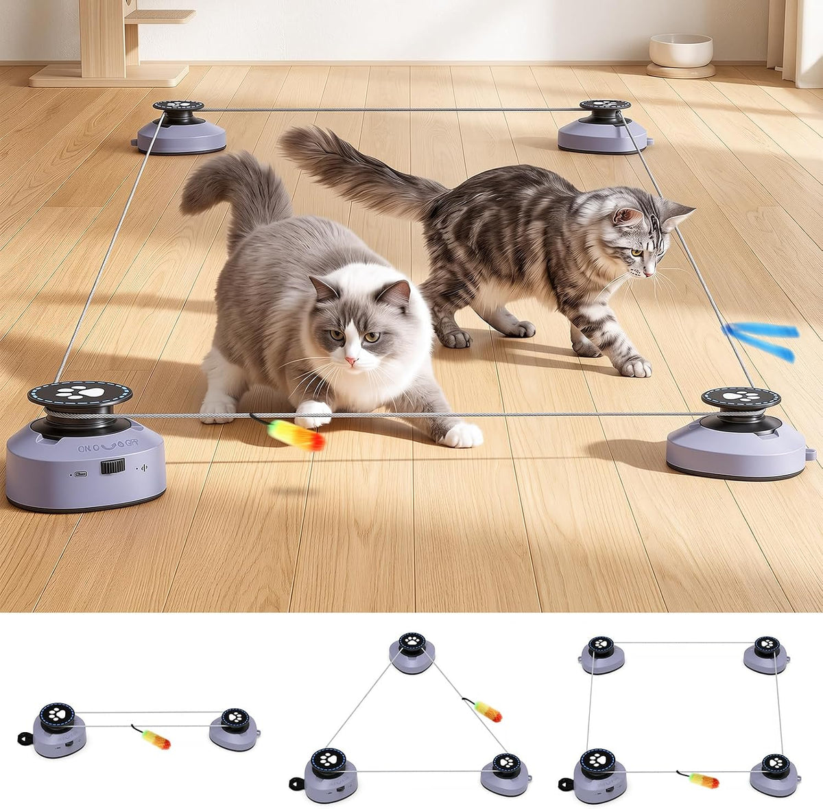Interactive Cat Toy for Indoor Cats Chase/Run/Hunt Exercise