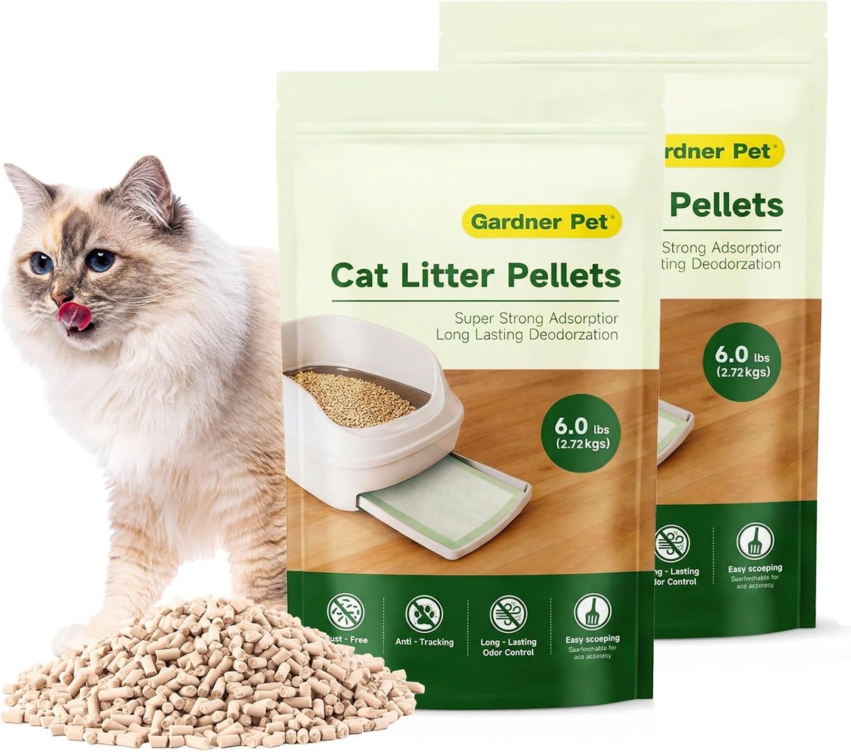 Gardner Pet Zeolite Cat Litter Pellets 12 Lbs (6 Lbs X 2 Pack)