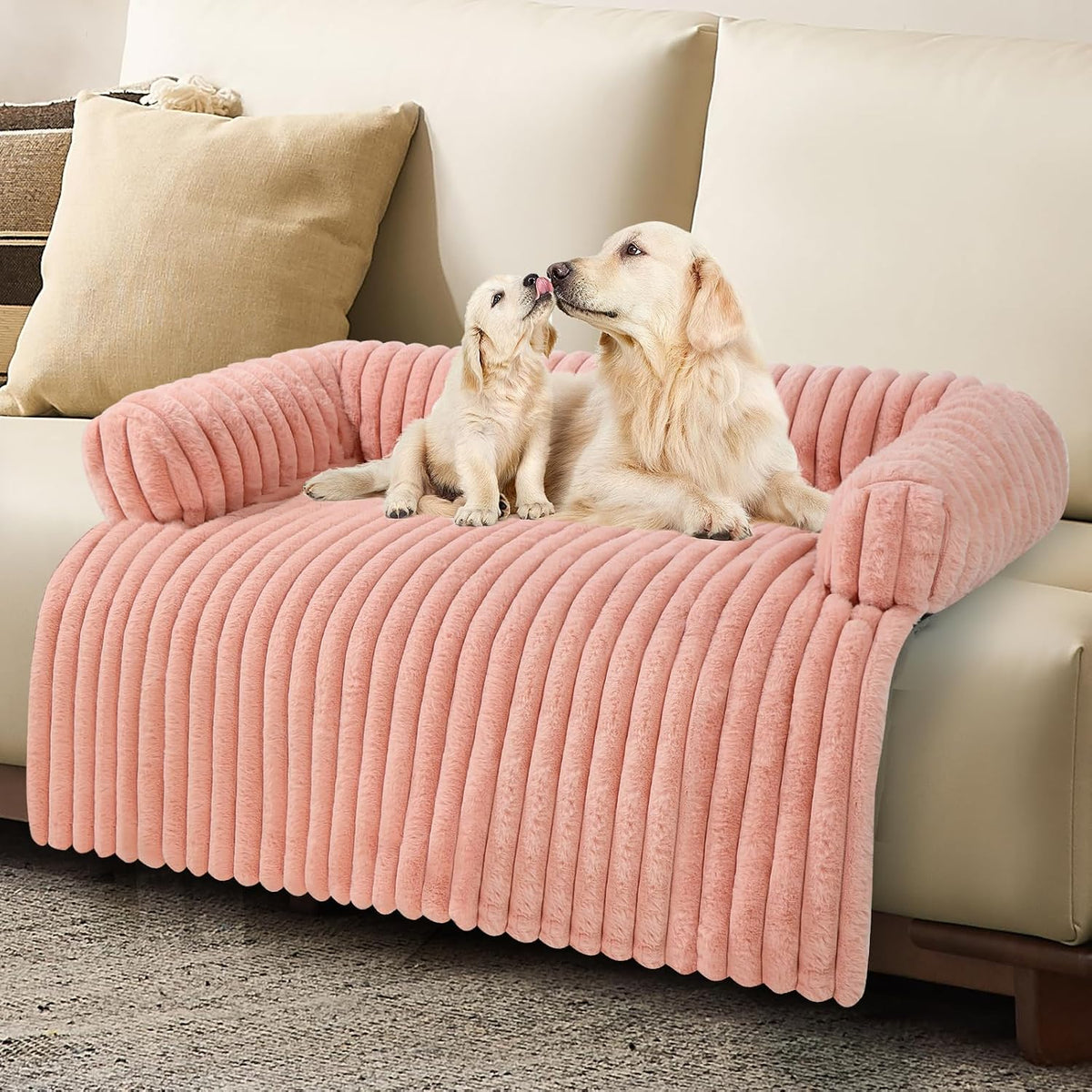Dog Couch Bed,Pet Couch Cover for Sofa,Dog Couch Cover Protector(Pink, XL)