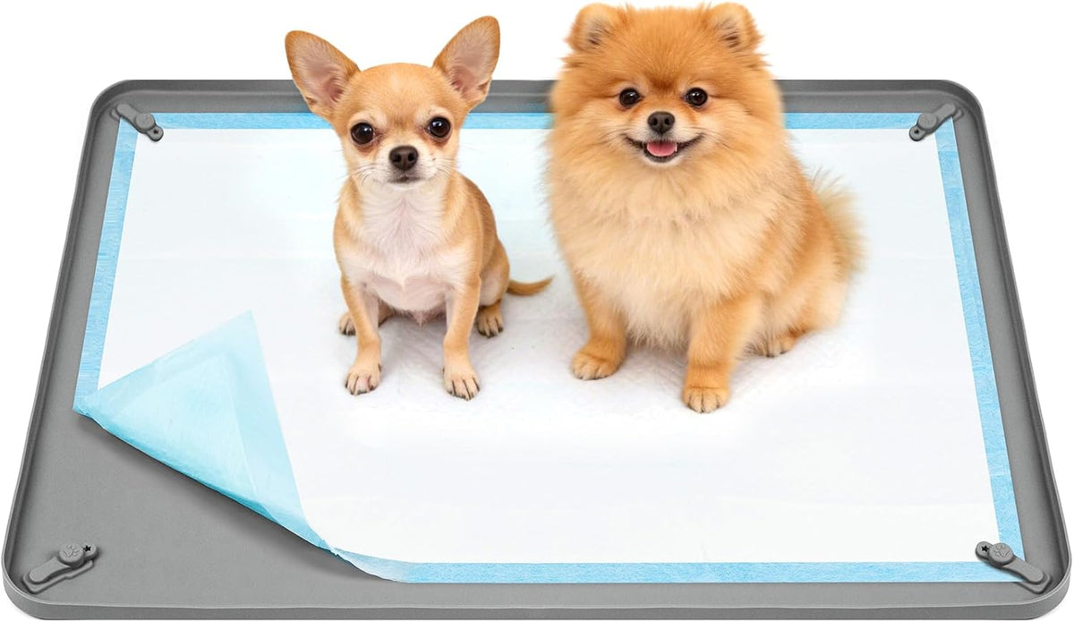 Silicone Puppy Pad Holder Tray with Clips, Fits 24" X 35" Pads
