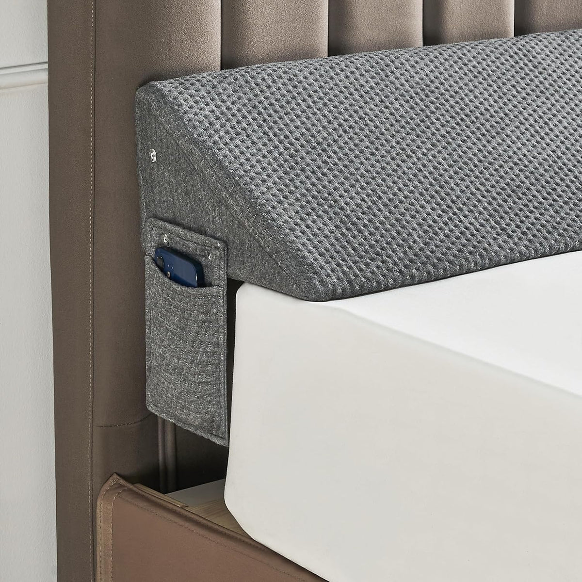 IFNOW Queen Bed Wedge Pillow(60"X6"X10"), Mattress Gap Filler 0-8", Grey