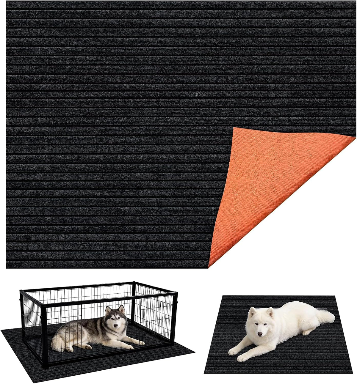 Mat for under Dog Crate,Pad Dog Crate Mat Liner Floor Protector Washable Absorb Non-Slip Waterproof for Kennel Training, Protects Floors Easy Clean Cuttable