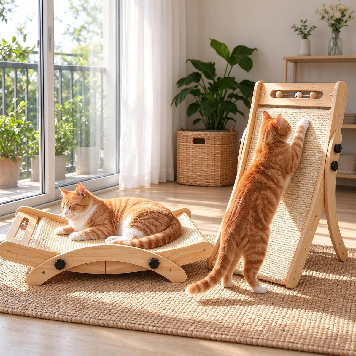 Cat Scratcher Bed, 19" Large Sisal Cat Scratching Board
