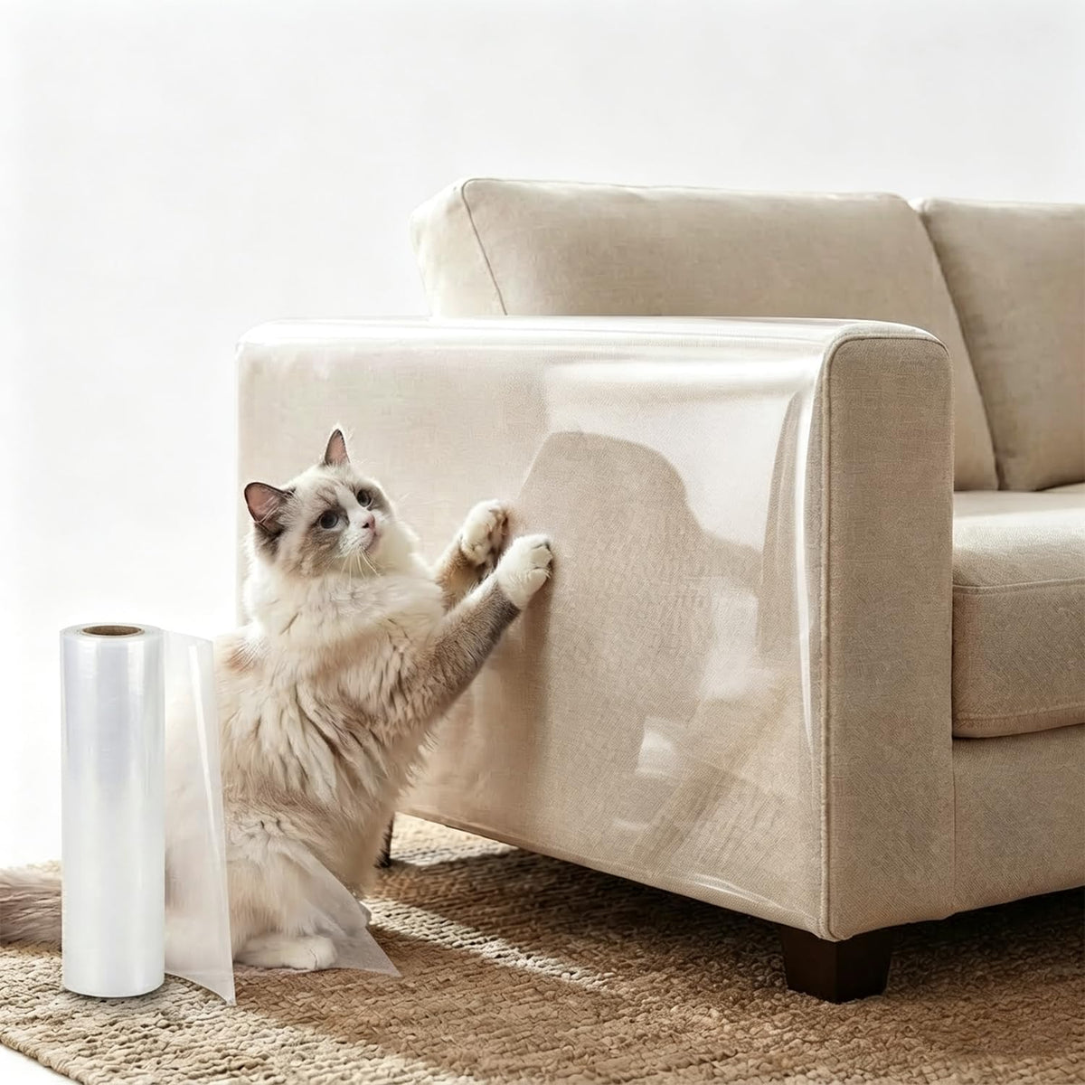 Anti Cat Scratch Furniture Protector Clear Thicken Vinyl for Door Sofa