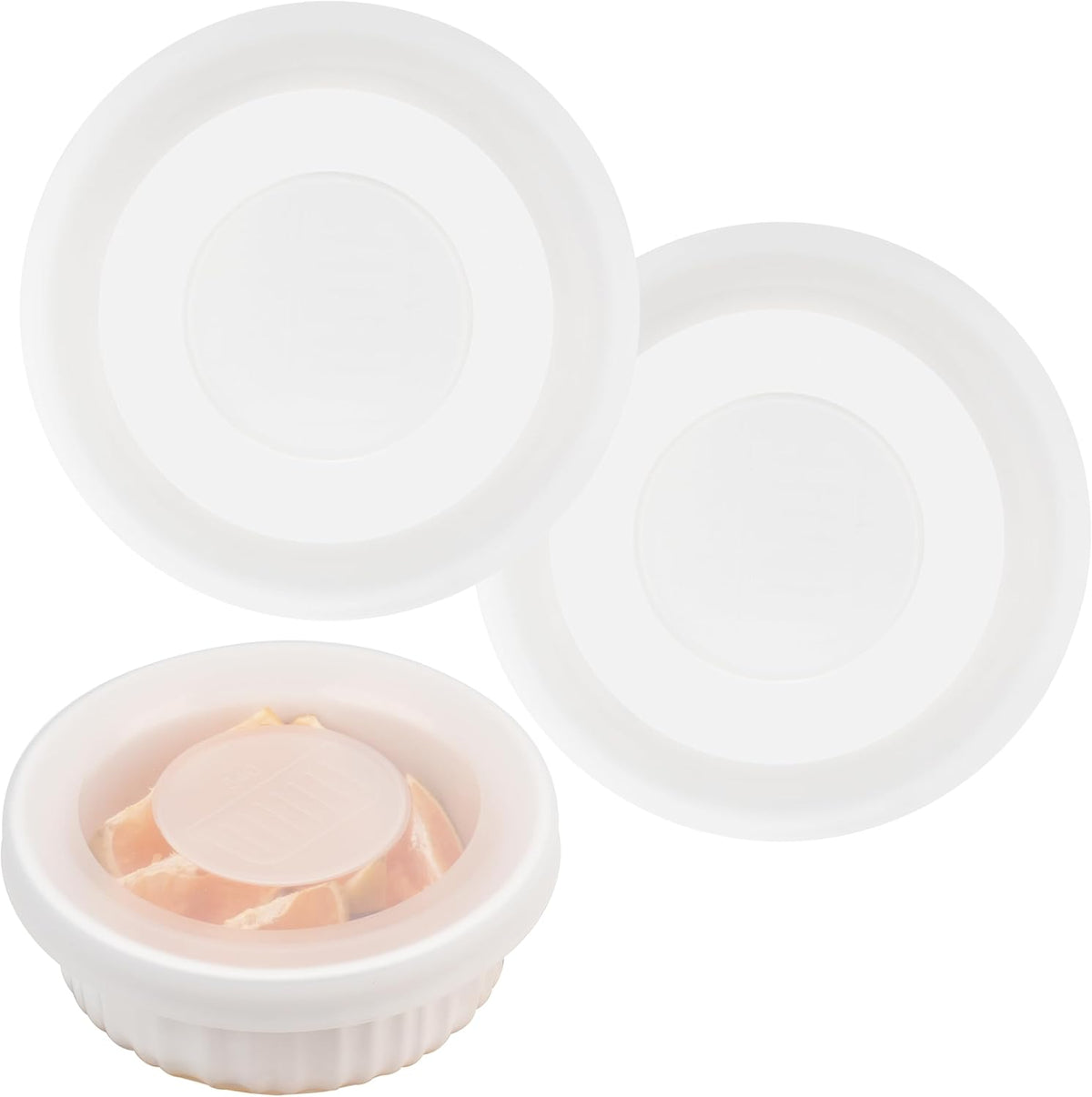 Silicone Lids for Corningware 16 Ounce round Dish, 2 Pack Reusable Covers for Corningware F-16-PC French White Baking Dish (Dishes Not Included) Dishwasher & Microwave & Freezer Safe