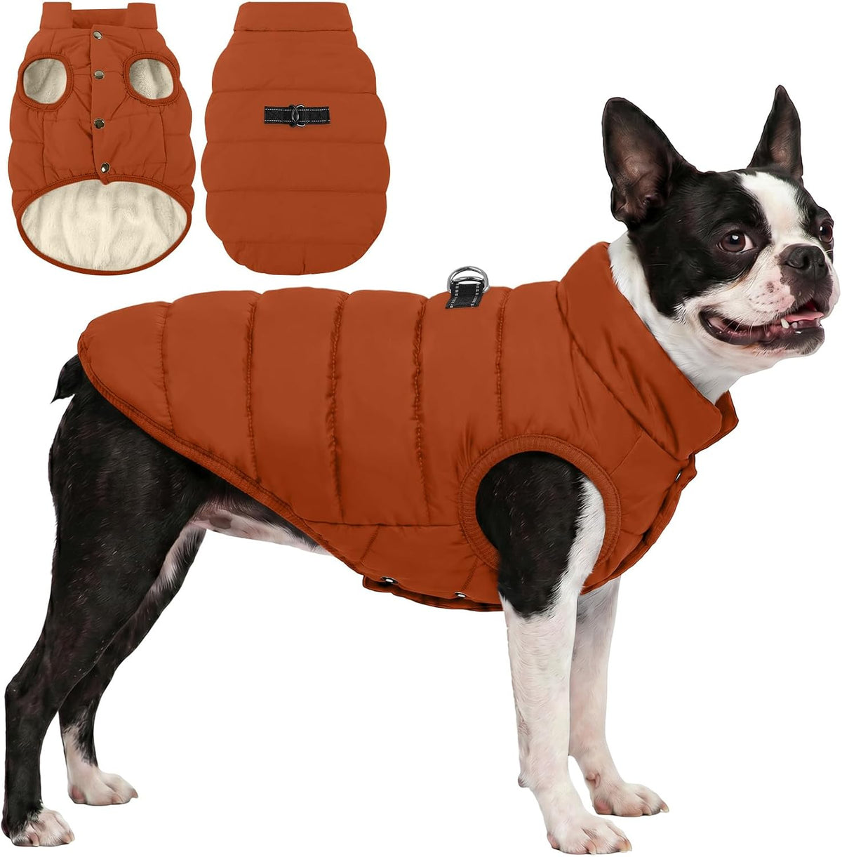 ASENKU Dog Winter Coat with Harness,Dog Puffer Coat for Small Medium Dogs