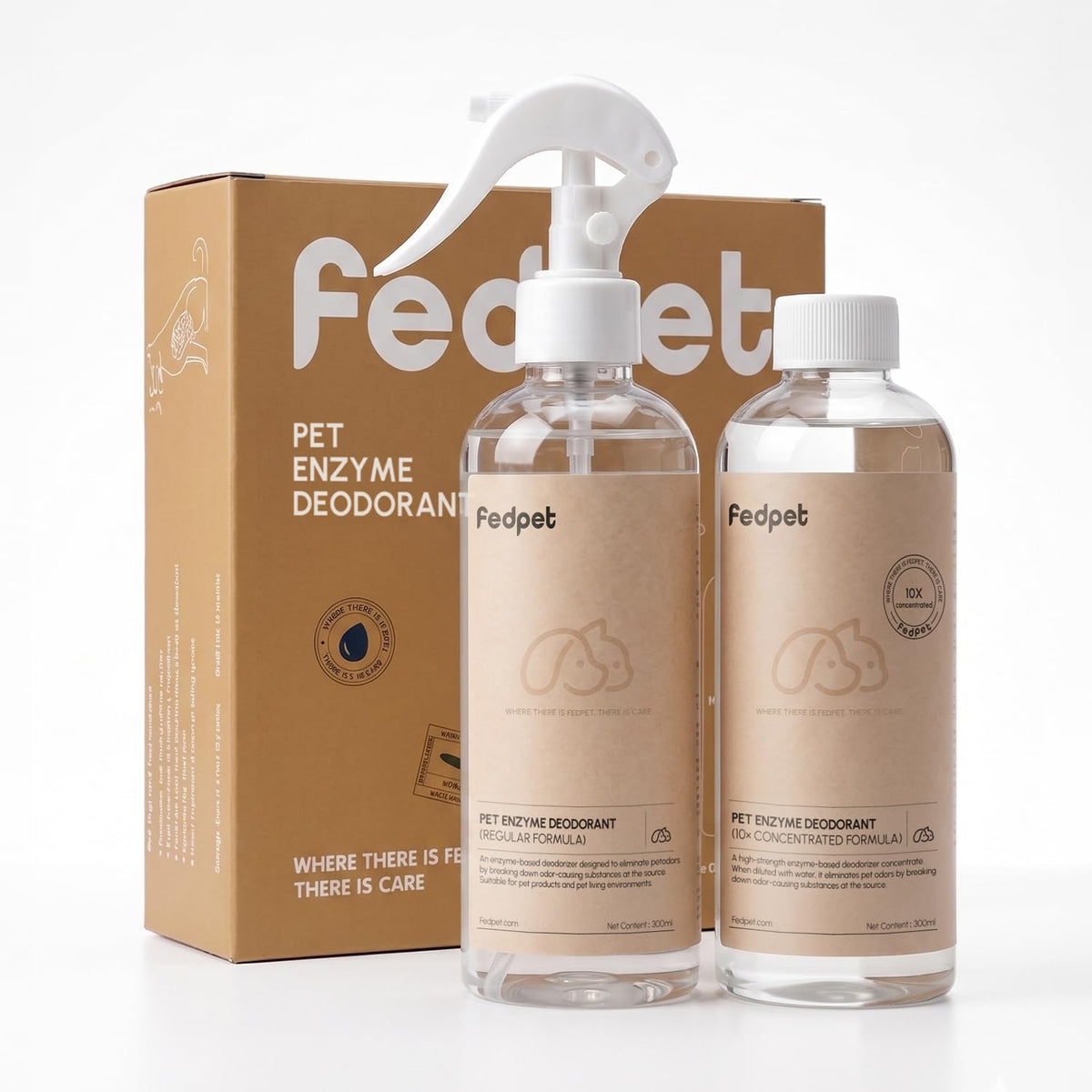 Pet Odor Eliminator Spray & 10X Concentrate Kit - Makes 110Oz Total