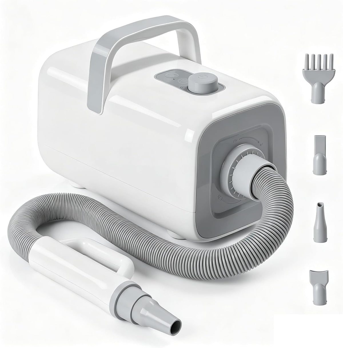 Dog Hair Dryer for Grooming, 1550W Quiet High Velocity Pet Blow Dryer White
