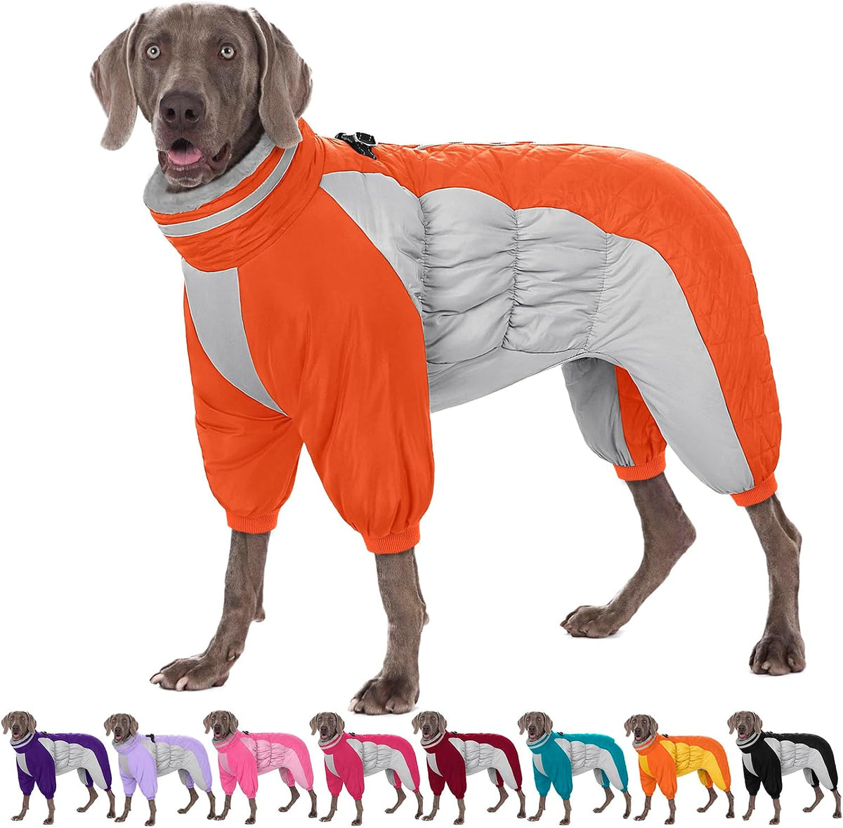 Full Body Dog Coat Waterproof Dog Winter Jacket for Large Dogs L