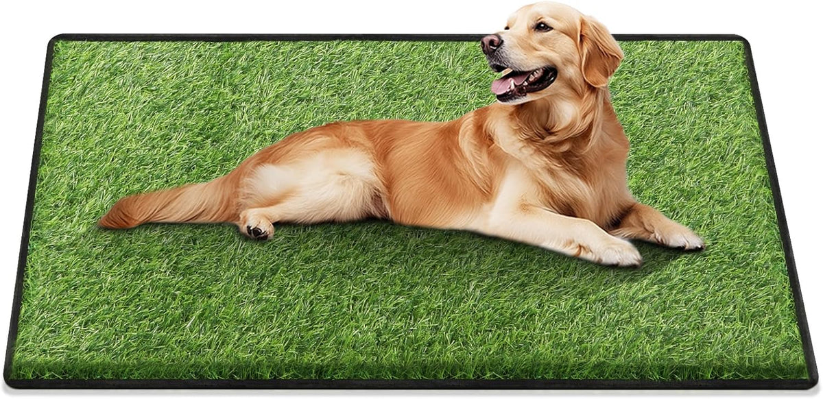 Artificial Grass for Dogs Potty, Reusable Pet Training Mat for Home and Travel, Washable Hemmed Edge Grass Pee Pad with Drainage Holes, Easy to Clean (31"X51")