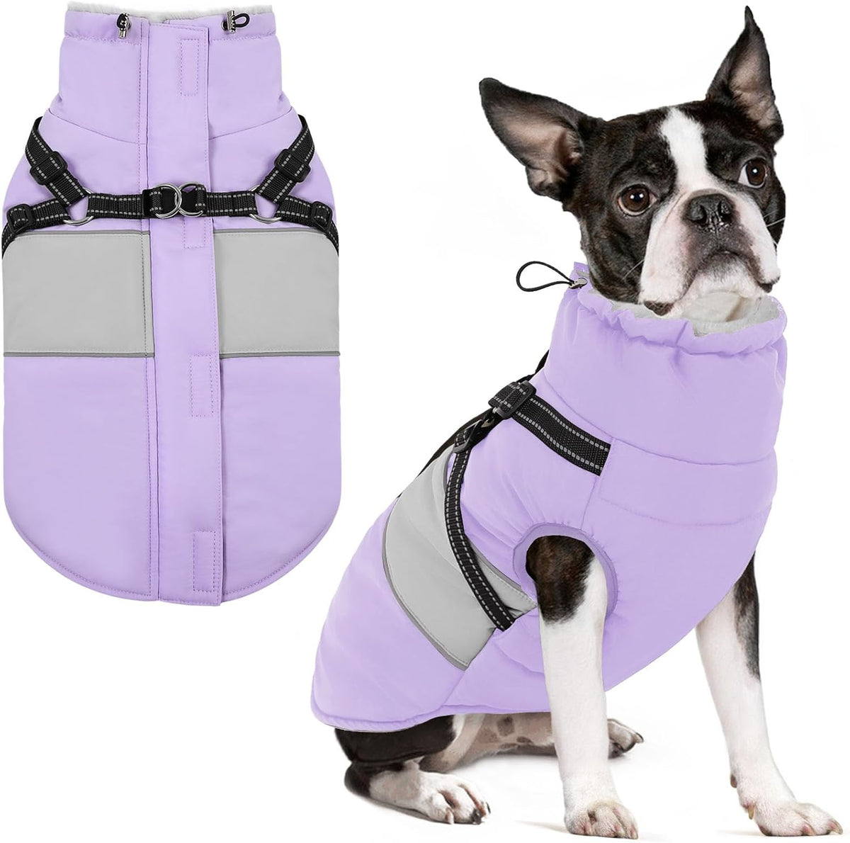 Small Dog Coat with Harness Built in Warm Dog Winter Jacket
