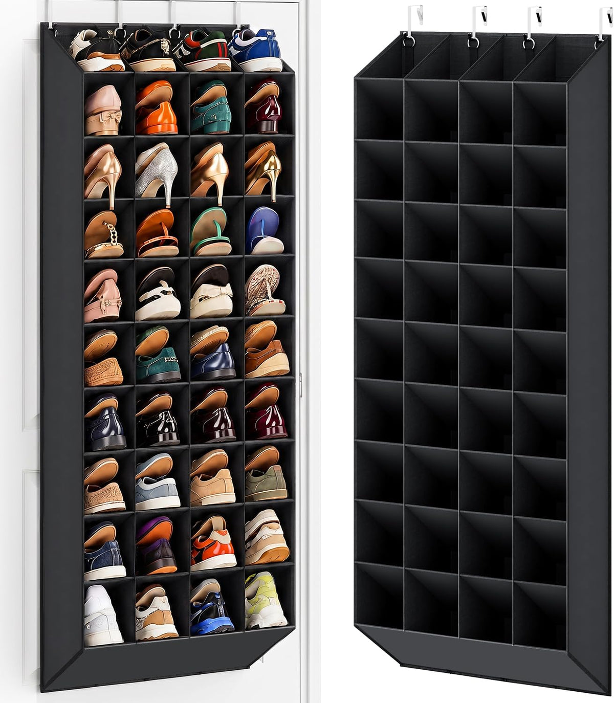 UVIAHOMI 30-40 Pairs over the Door Shoe Organizer, 10-Tier Door Shoes Rack