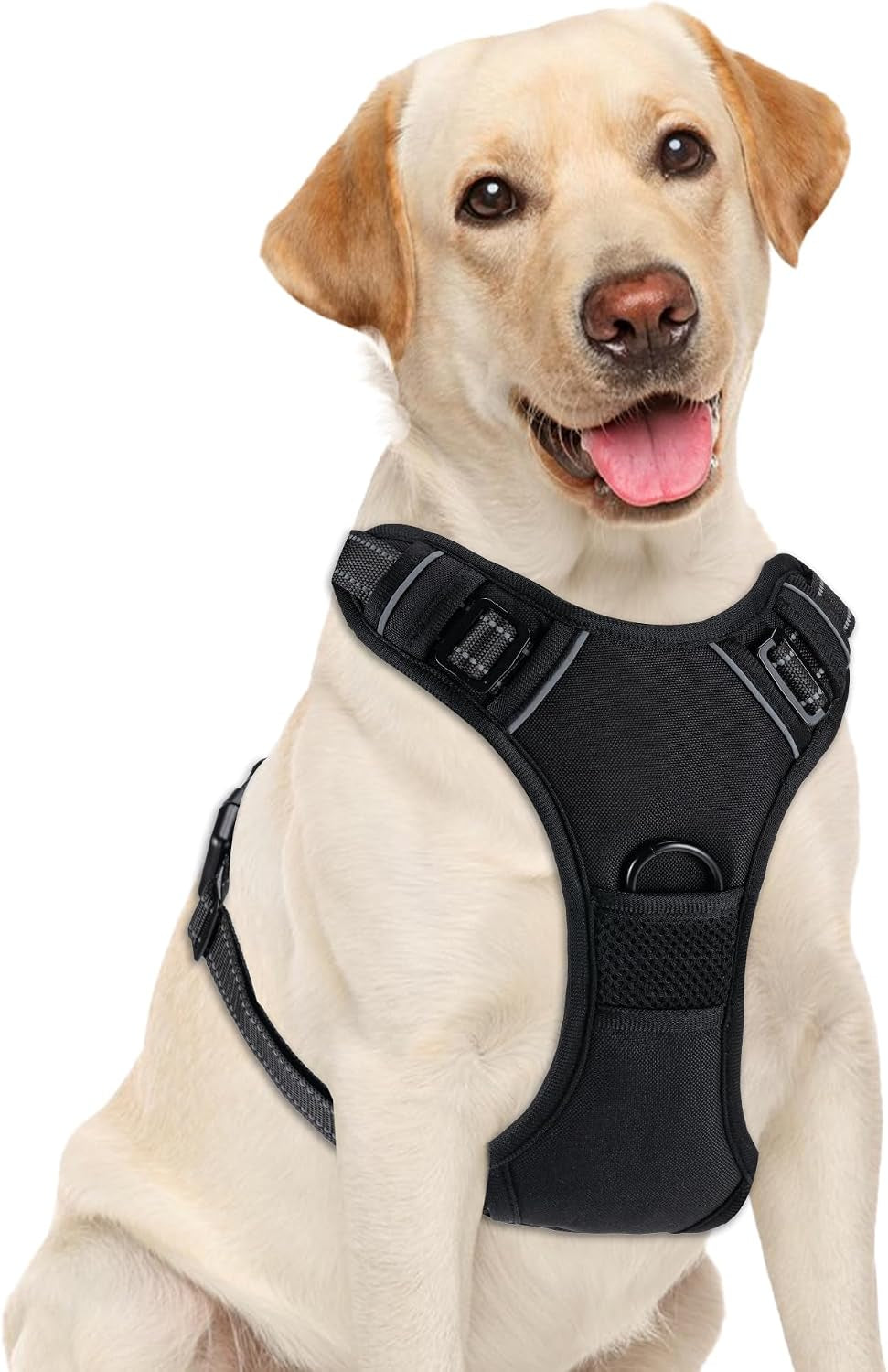 Dog Harness, No Pull Pet Vest for Large Dog, Easy on & Off, Black, Large