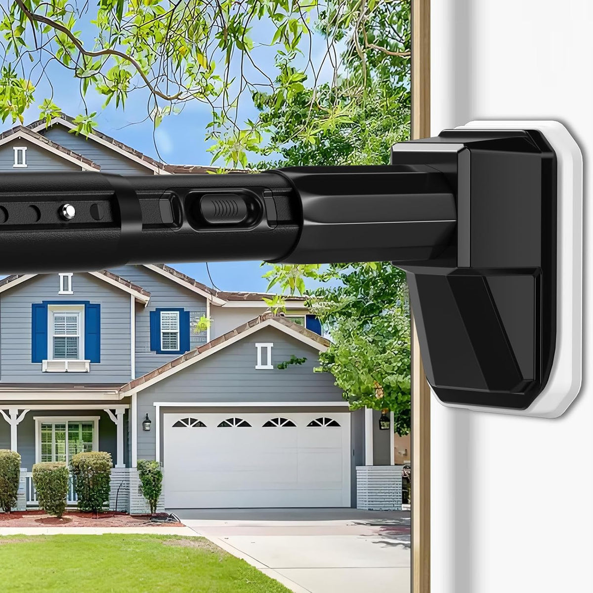 Extra Long Tension Curtain Rod, Black, 41-185 Inch (4-15Ft), Tension Rod